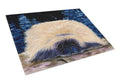 Starry Night Pekingese Cutting Board Tempered Glass Kitchen Cutting Surface, Heat Resistant Chopping, Non-Slip Feet, Food Prep & Serving