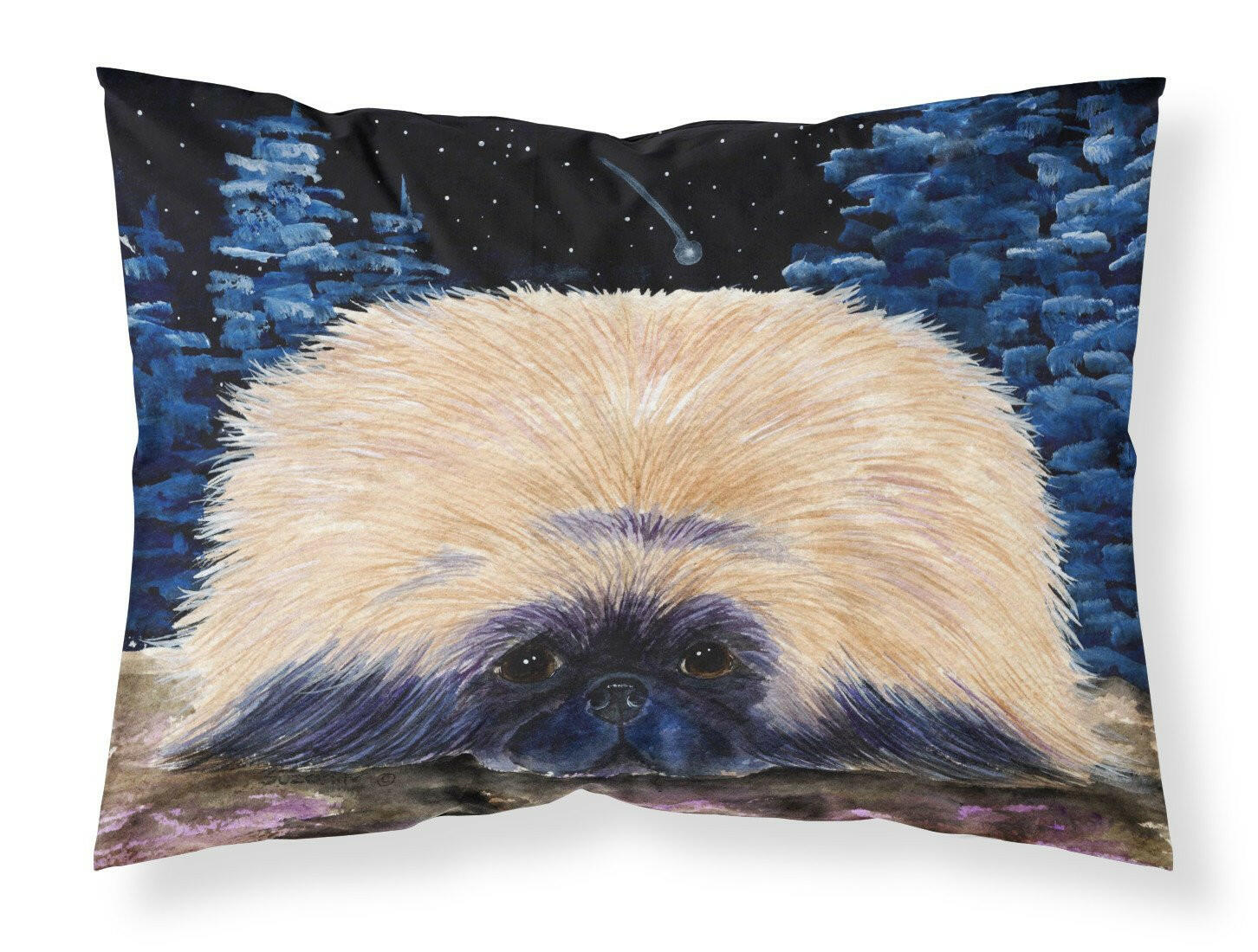 Starry Night Pekingese Standard Pillowcase Lightweight Super Soft Easy Care Decorative Artwork Pillowcase, Standard