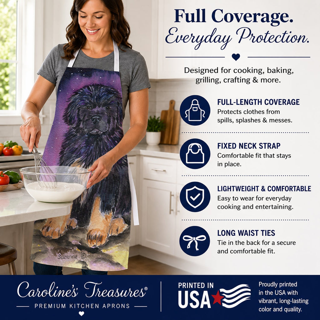 Starry Night Tibetan Mastiff Apron Cooking Kitchen Server Baking Crafts Gardening for Adult Women Men, Unisex, Large, Multicolor