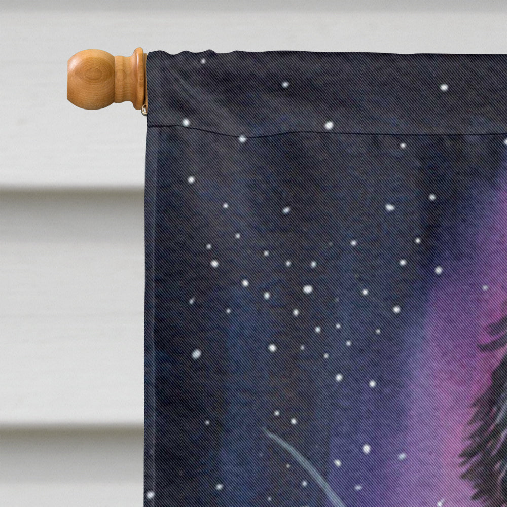 Starry Night Tibetan Mastiff House Flag 28x40 Porch Sleeve Pole Decorative Outside Yard Banner Artwork Wall Hanging, Polyester