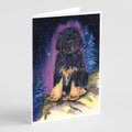 Starry Night Tibetan Mastiff Greeting Cards Pack of 8 Blank Cards with Envelopes Whimsical A7 Size 5x7