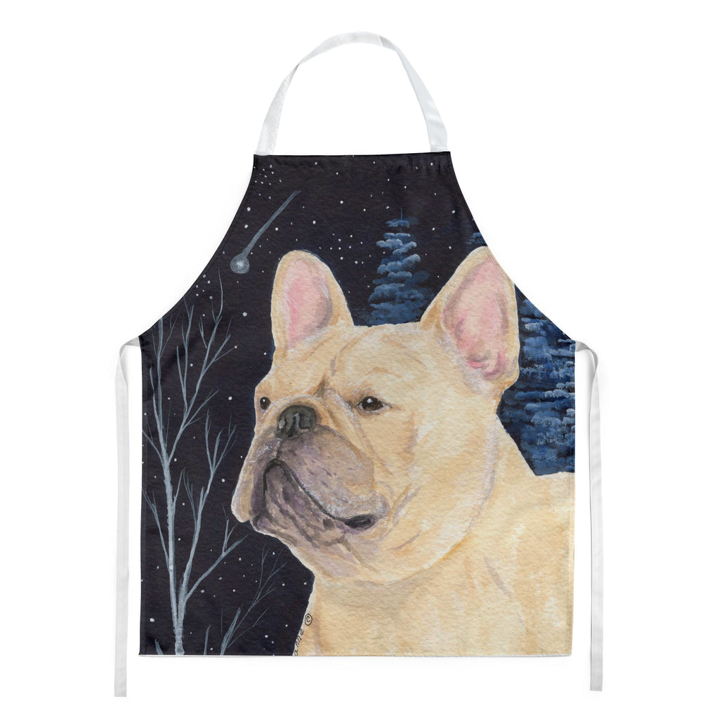 Starry Night French Bulldog Apron Cooking Kitchen Server Baking Crafts Gardening for Adult Women Men, Unisex, Large, Multicolor