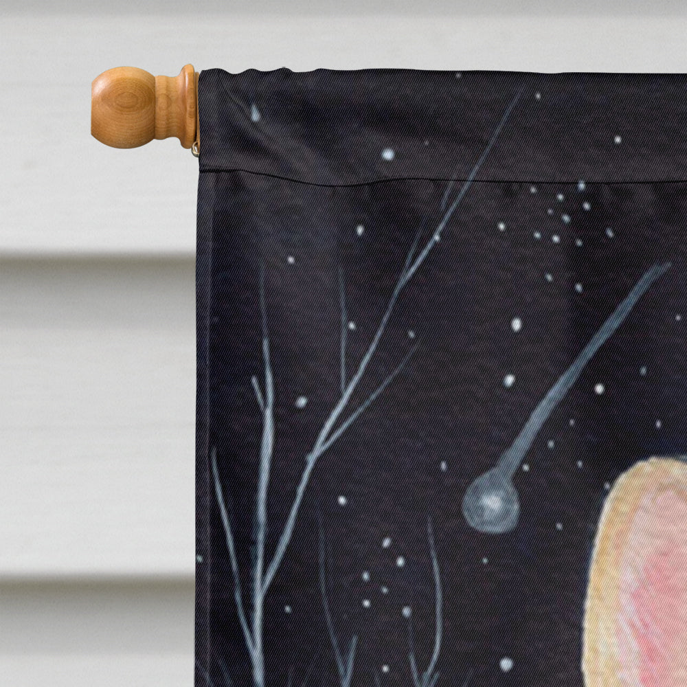 Starry Night French Bulldog House Flag 28x40 Porch Sleeve Pole Decorative Outside Yard Banner Artwork Wall Hanging, Polyester