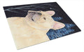 Starry Night French Bulldog Cutting Board Tempered Glass Kitchen Cutting Surface, Heat Resistant Chopping, Non-Slip Feet, Food Prep & Serving