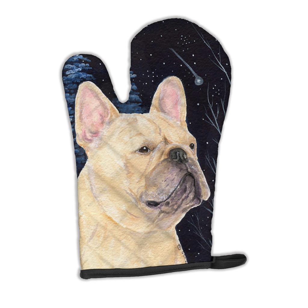 Starry Night French Bulldog Oven Mitt Heat Resistant Thick Oven Mitt for Hot Pans and Oven, Kitchen Mitt Protect Hands, Cooking Baking Glove