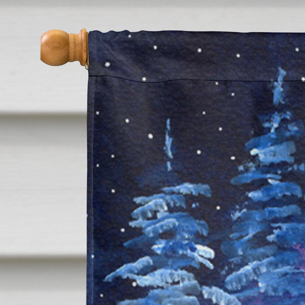 Starry Night Scottish Terrier House Flag 28x40 Porch Sleeve Pole Decorative Outside Yard Banner Artwork Wall Hanging, Polyester