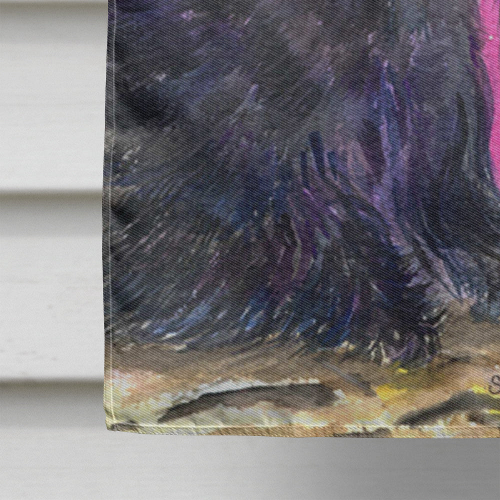 Starry Night Scottish Terrier House Flag 28x40 Porch Sleeve Pole Decorative Outside Yard Banner Artwork Wall Hanging, Polyester