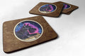 Starry Night Scottish Terrier Foam Coasters Set of 4 Cup Coasters for Indoor Outdoor, Tabletop Protection, Anti Slip, Mouse pad Material