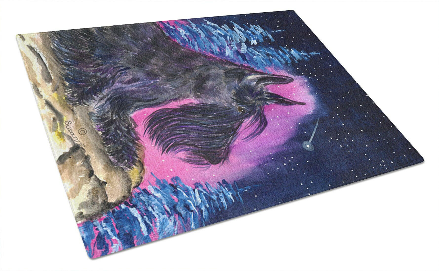 Starry Night Scottish Terrier Cutting Board Tempered Glass Kitchen Cutting Surface, Heat Resistant Chopping, Non-Slip Feet, Food Prep & Serving