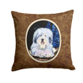 Starry Night Old English Sheepdog Decorative Throw Pillow 14x14 Indoor Outdoor Accent Cushion, Fabric Cover with Insert for Sofa, Bed, Porch & Living Room