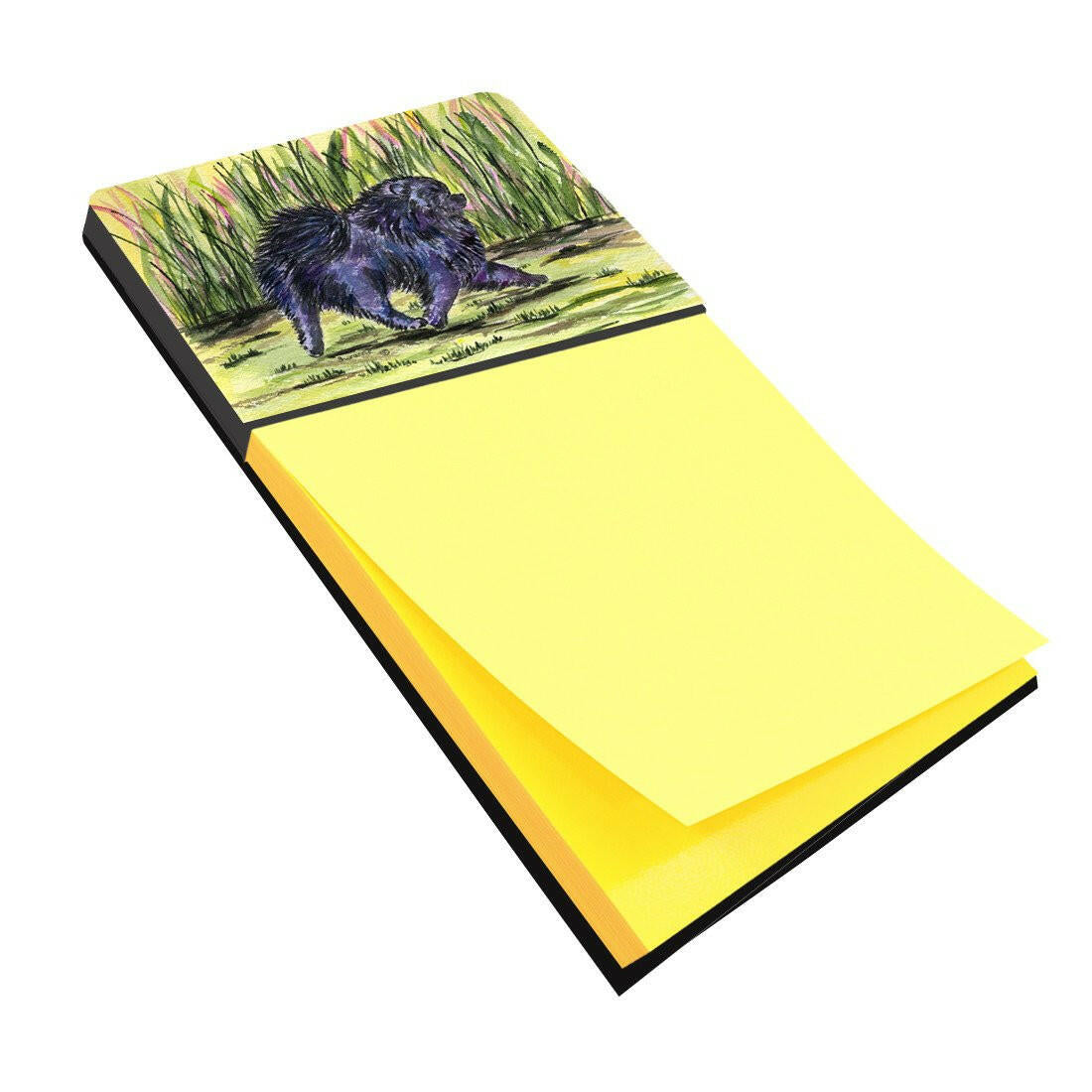 Pomeranian Watercolor Sticky Note Holder Refillable Dispenser Desk Accessory 3x3 Pad Gift
