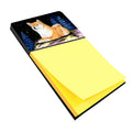 Starry Night Shiba Inu Watercolor Sticky Note Holder Refillable Dispenser Desk Accessory 3x3 Pad Gift