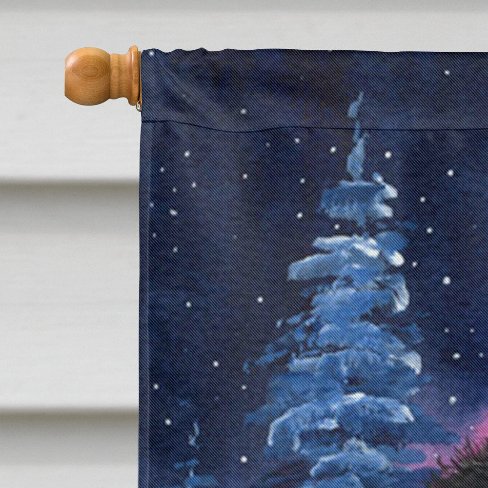 Starry Night Bernese Mountain Dog House Flag 28x40 Porch Sleeve Pole Decorative Outside Yard Banner Artwork Wall Hanging, Polyester
