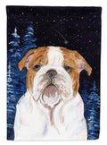 Starry Night English Bulldog House Flag 28x40 Porch Sleeve Pole Decorative Outside Yard Banner Artwork Wall Hanging, Polyester