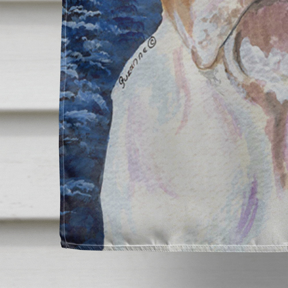 Starry Night English Bulldog House Flag 28x40 Porch Sleeve Pole Decorative Outside Yard Banner Artwork Wall Hanging, Polyester