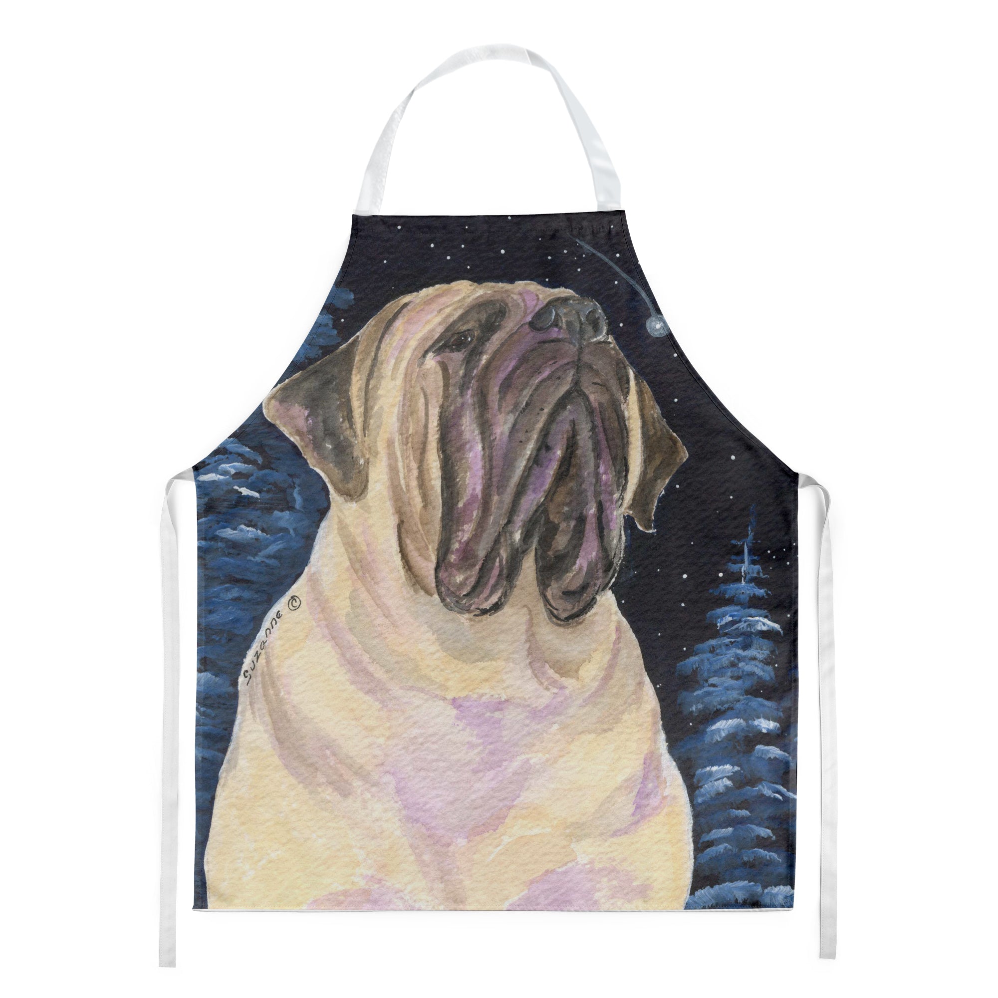Starry Night Mastiff Apron Cooking Kitchen Server Baking Crafts Gardening for Adult Women Men, Unisex, Large, Multicolor