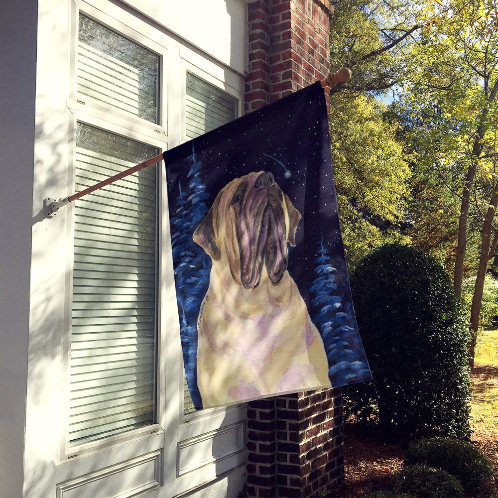 Starry Night Mastiff House Flag 28x40 Porch Sleeve Pole Decorative Outside Yard Banner Artwork Wall Hanging, Polyester