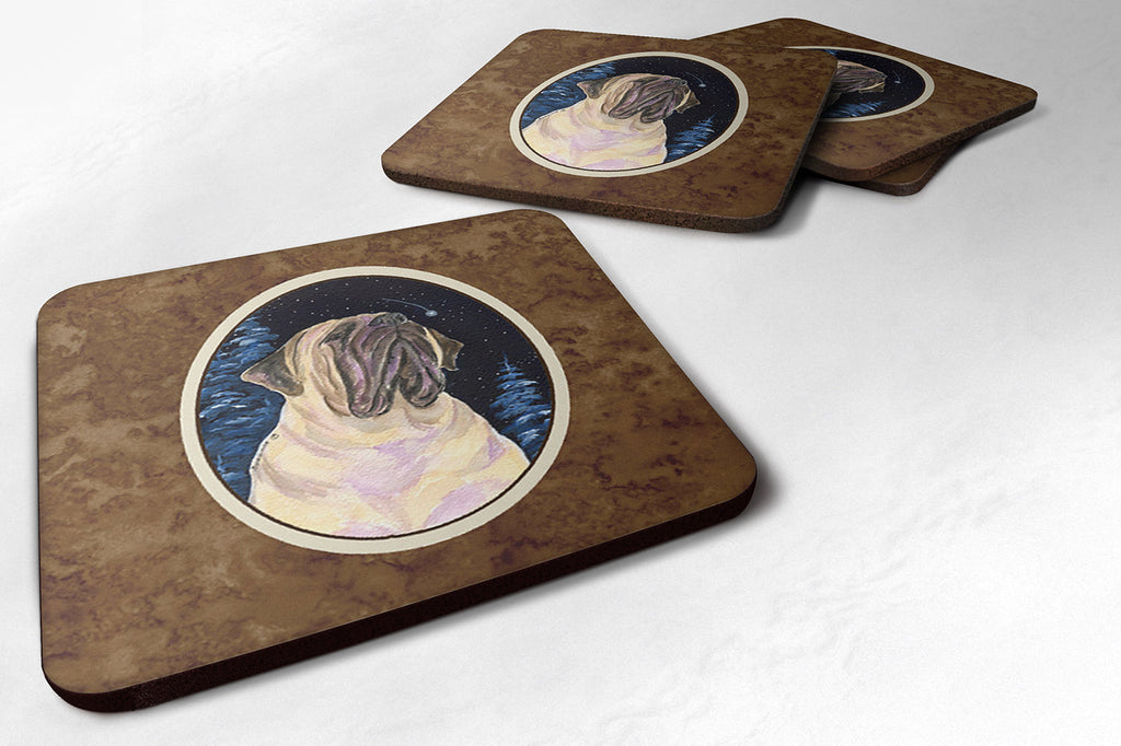 Starry Night Mastiff Foam Coasters Set of 4 Cup Coasters for Indoor Outdoor, Tabletop Protection, Anti Slip, Mouse pad Material