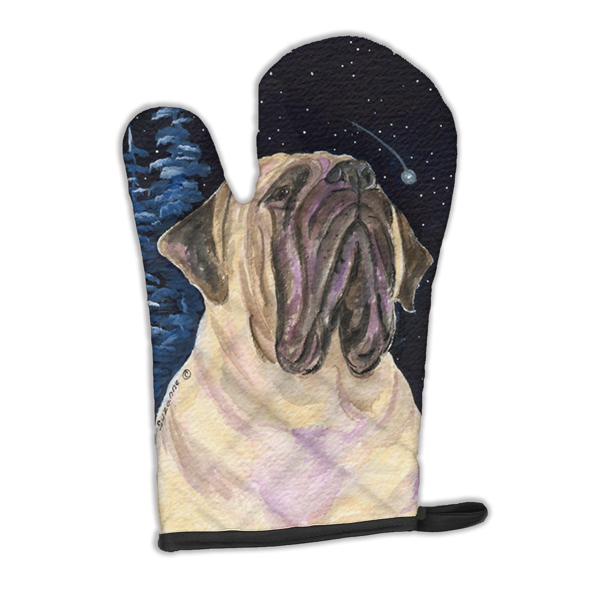 Starry Night Mastiff Oven Mitt Heat Resistant Thick Oven Mitt for Hot Pans and Oven, Kitchen Mitt Protect Hands, Cooking Baking Glove