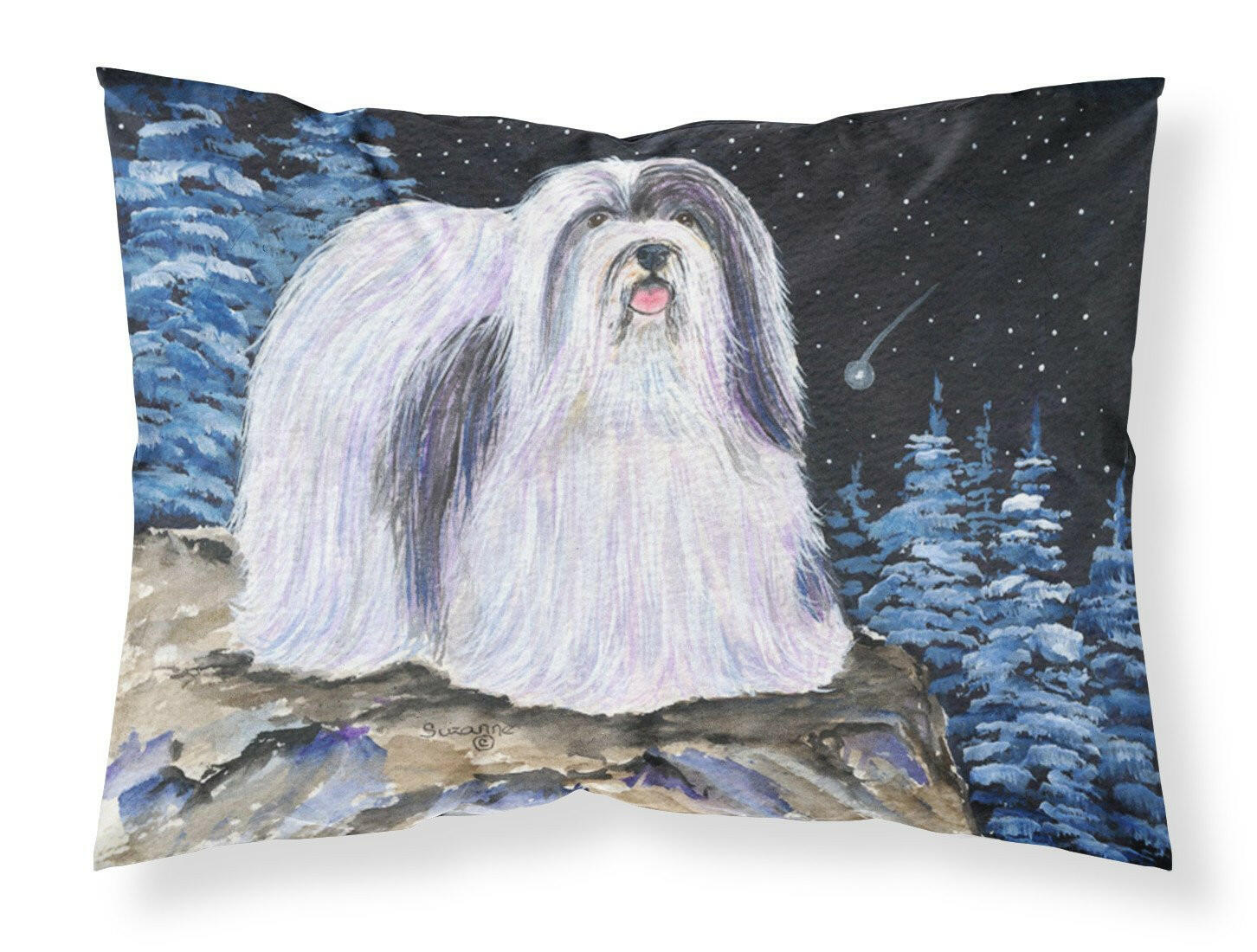 Starry Night Havanese Standard Pillowcase Lightweight Super Soft Easy Care Decorative Artwork Pillowcase, Standard