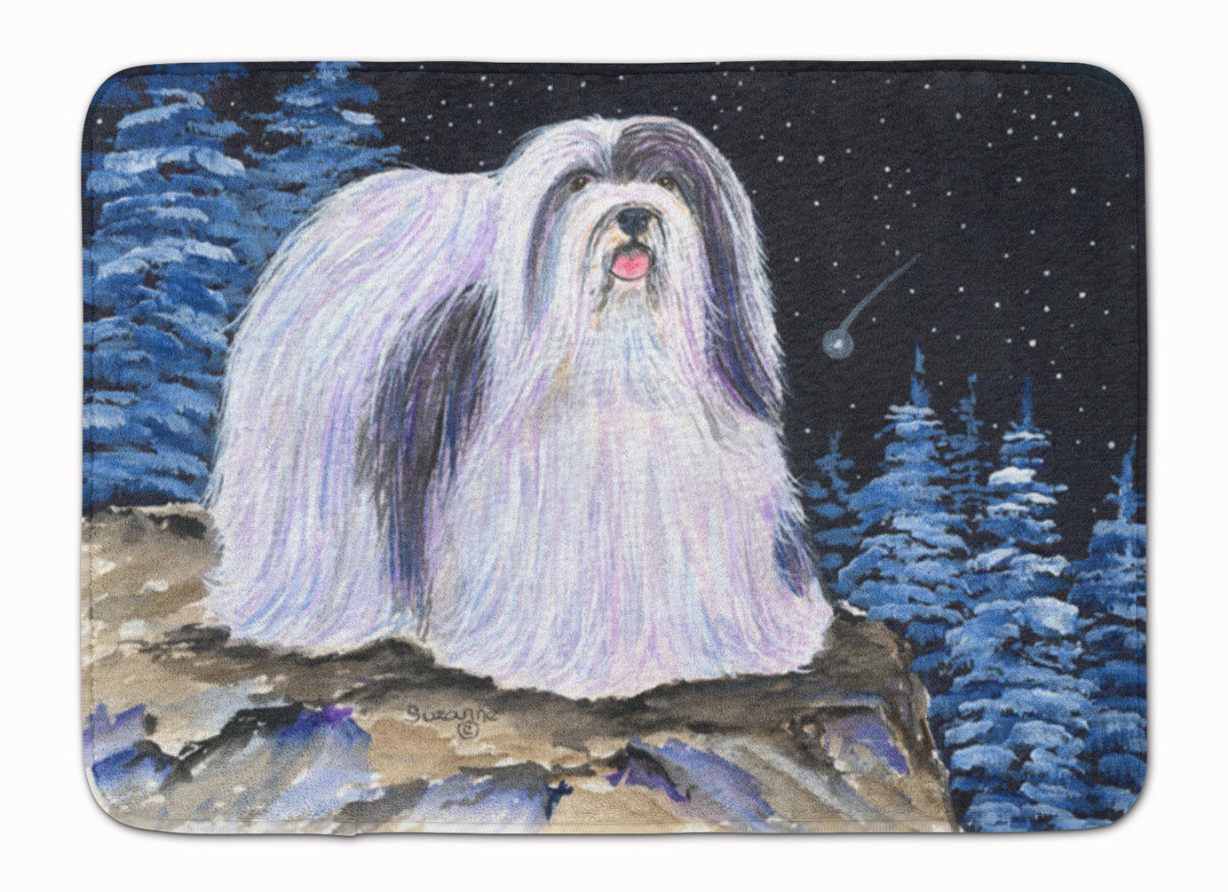Starry Night Havanese Memory Foam Kitchen Mat Machine Washable Anti-Fatigue Cushion Comfort Bath or Kitchen Rug
