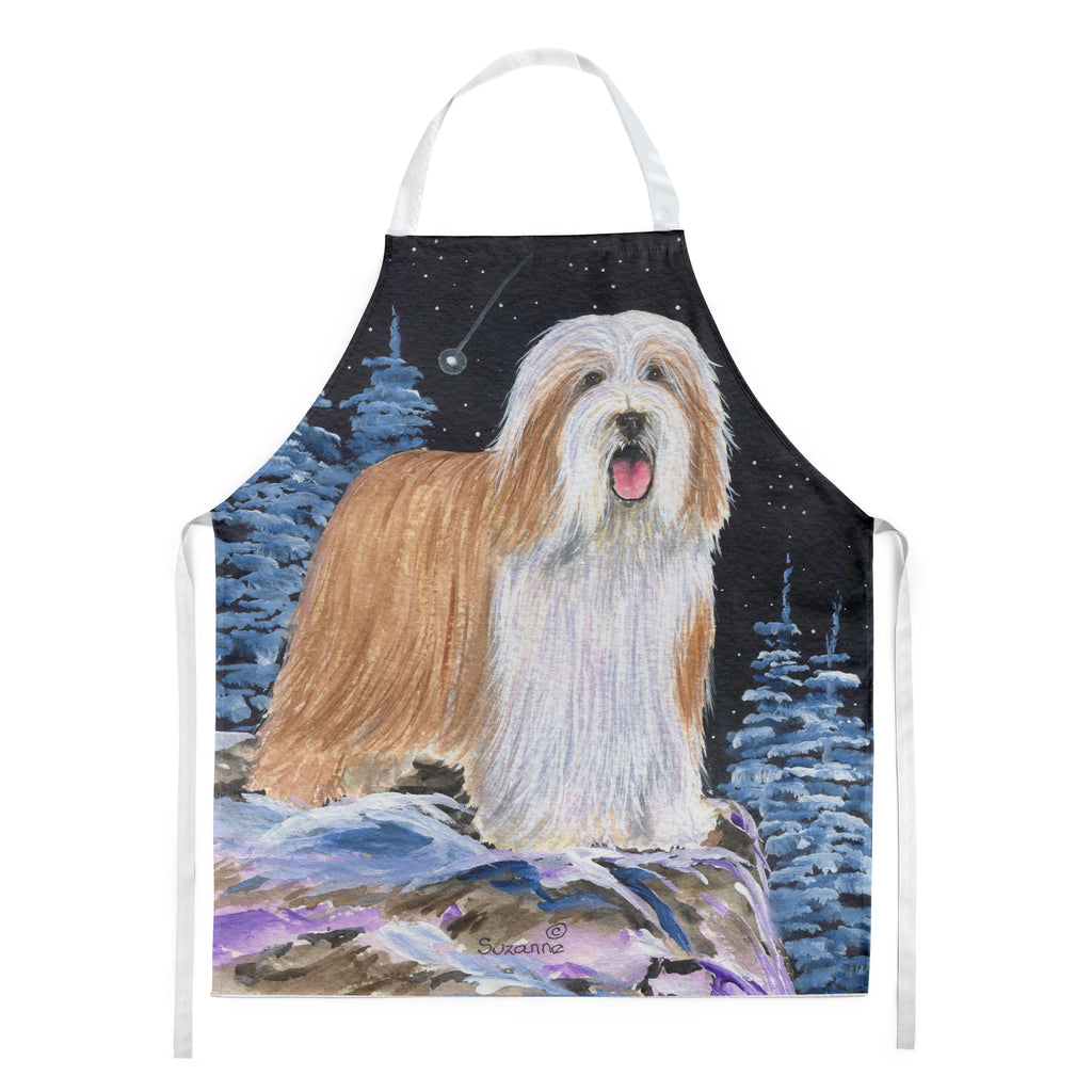 Starry Night Bearded Collie Apron Cooking Kitchen Server Baking Crafts Gardening for Adult Women Men, Unisex, Large, Multicolor