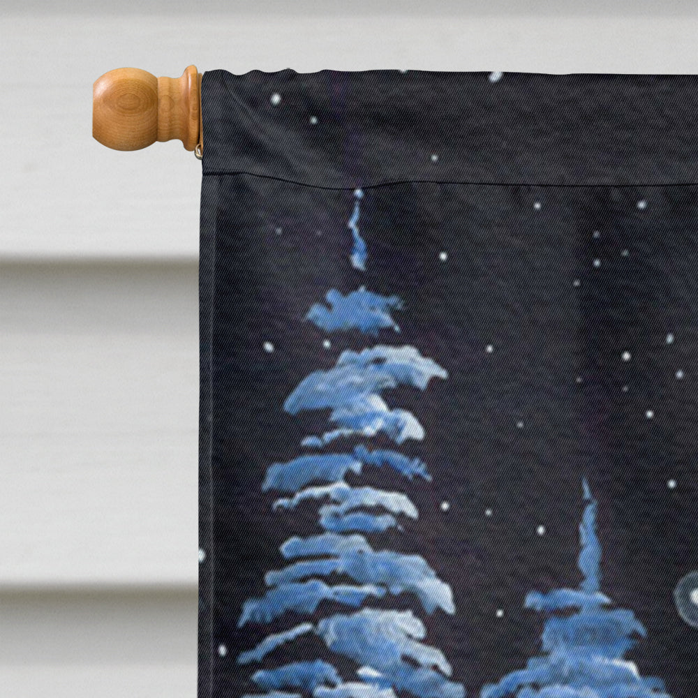 Starry Night Bearded Collie House Flag 28x40 Porch Sleeve Pole Decorative Outside Yard Banner Artwork Wall Hanging, Polyester