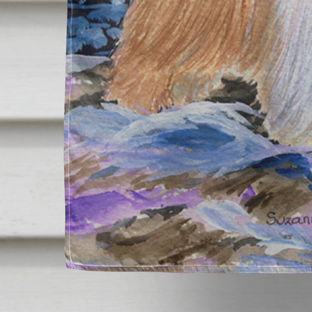Starry Night Bearded Collie House Flag 28x40 Porch Sleeve Pole Decorative Outside Yard Banner Artwork Wall Hanging, Polyester