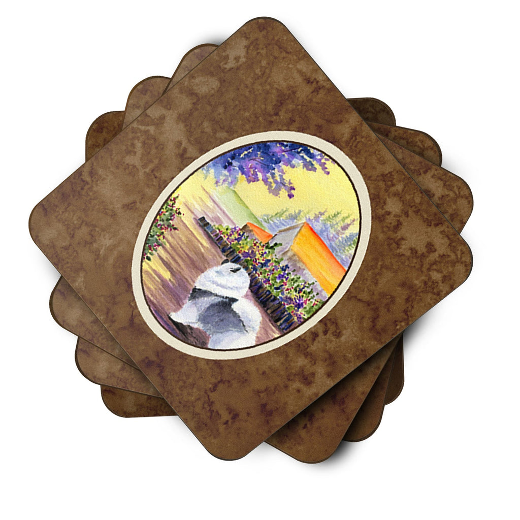 Keeshond Foam Coasters Set of 4 Cup Coasters for Indoor Outdoor, Tabletop Protection, Anti Slip, Mouse pad Material