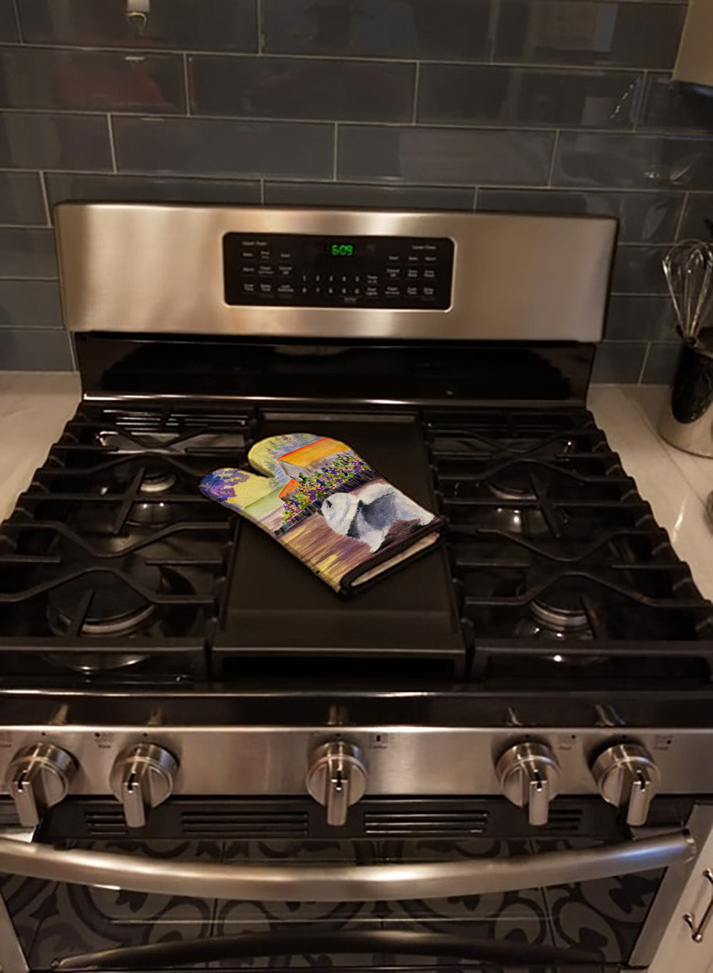 Keeshond Oven Mitt Heat Resistant Thick Oven Mitt for Hot Pans and Oven, Kitchen Mitt Protect Hands, Cooking Baking Glove