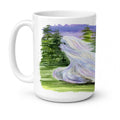 Maltese Ceramic Coffee Mug 15 oz Decorative Large C Handle Mug Cup for Tea, Cocoa Hot Chocolate