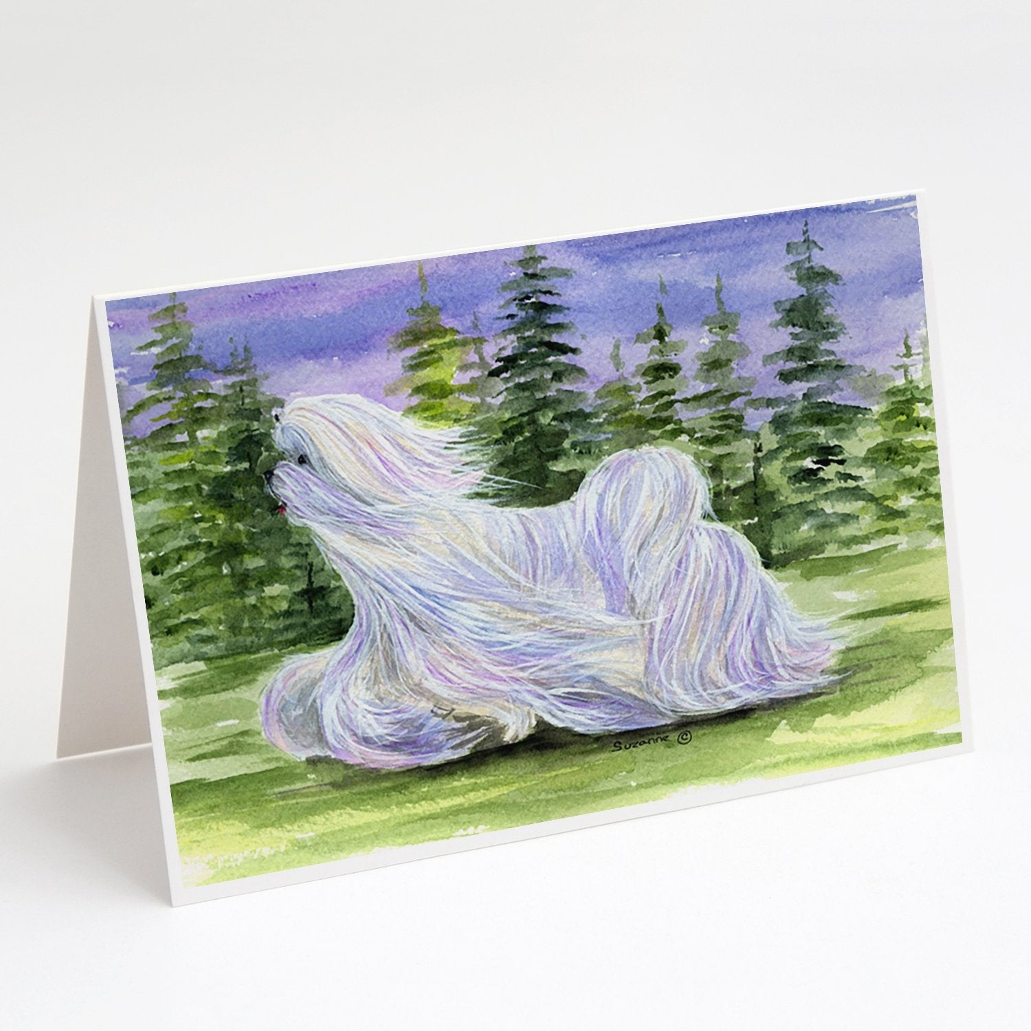 Maltese Greeting Cards Pack of 8 Blank Cards with Envelopes Whimsical A7 Size 5x7