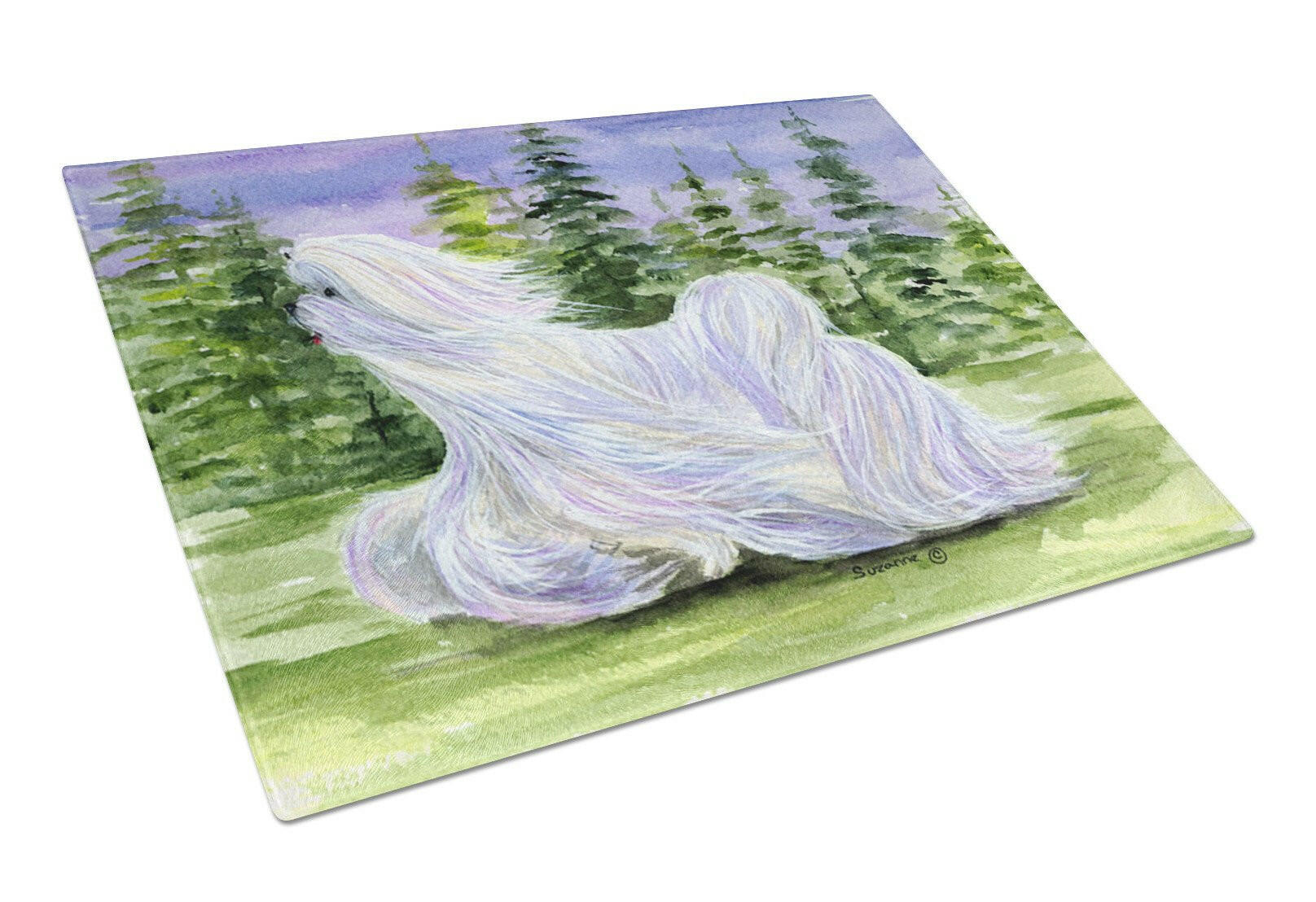 Maltese Cutting Board Tempered Glass Kitchen Cutting Surface, Heat Resistant Chopping, Non-Slip Feet, Food Prep & Serving