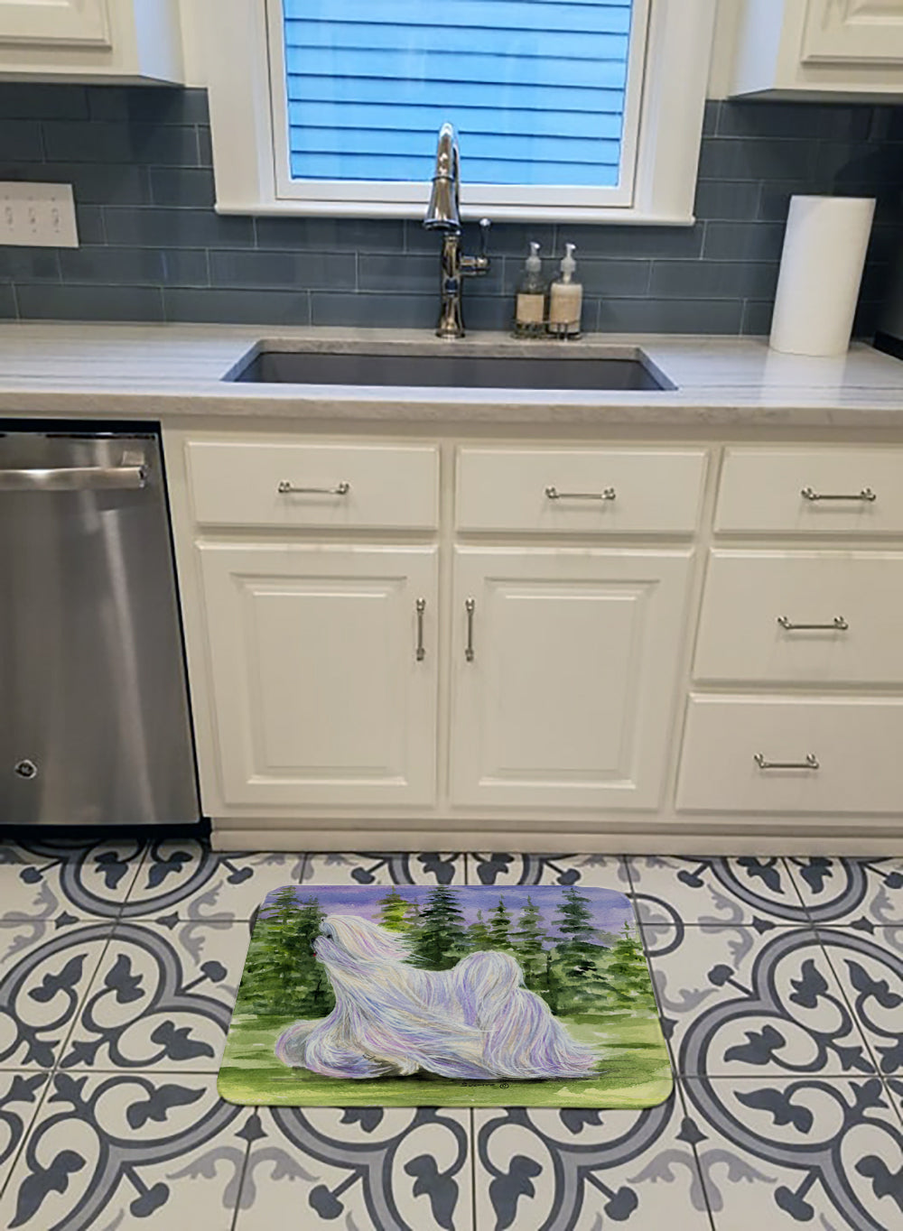 Maltese Memory Foam Kitchen Mat Machine Washable Anti-Fatigue Cushion Comfort Bath or Kitchen Rug