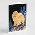 Starry Night Chow Chow Greeting Cards Pack of 8 Blank Cards with Envelopes Whimsical A7 Size 5x7