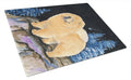 Starry Night Chow Chow Cutting Board Tempered Glass Kitchen Cutting Surface, Heat Resistant Chopping, Non-Slip Feet, Food Prep & Serving