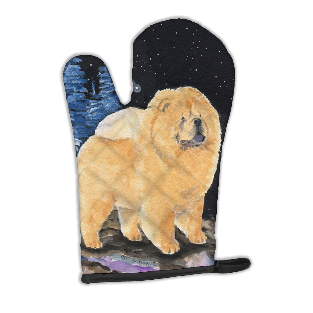 Starry Night Chow Chow Oven Mitt Heat Resistant Thick Oven Mitt for Hot Pans and Oven, Kitchen Mitt Protect Hands, Cooking Baking Glove