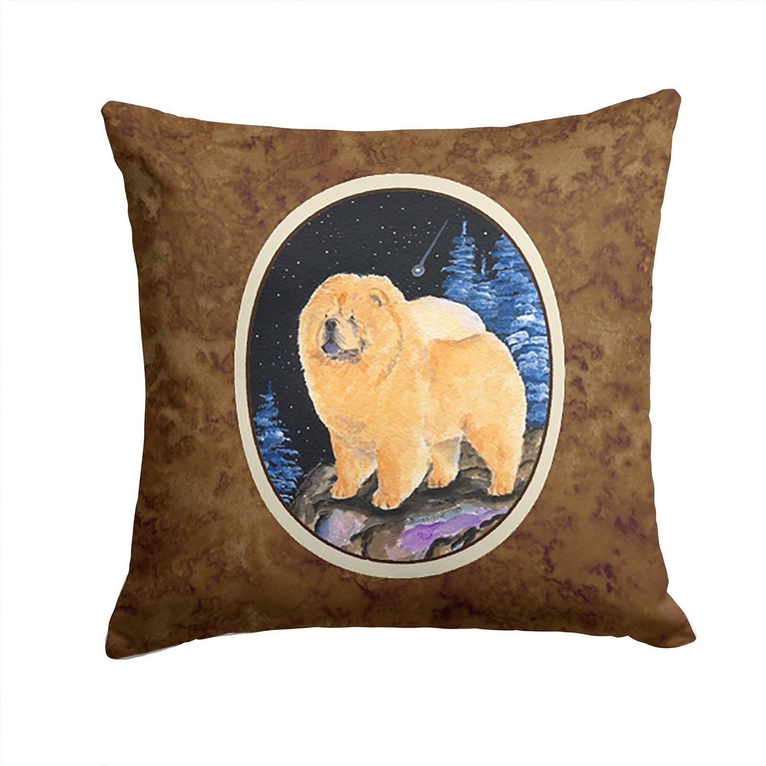 Starry Night Chow Chow Decorative Throw Pillow 14x14 Indoor Outdoor Accent Cushion, Fabric Cover with Insert for Sofa, Bed, Porch & Living Room