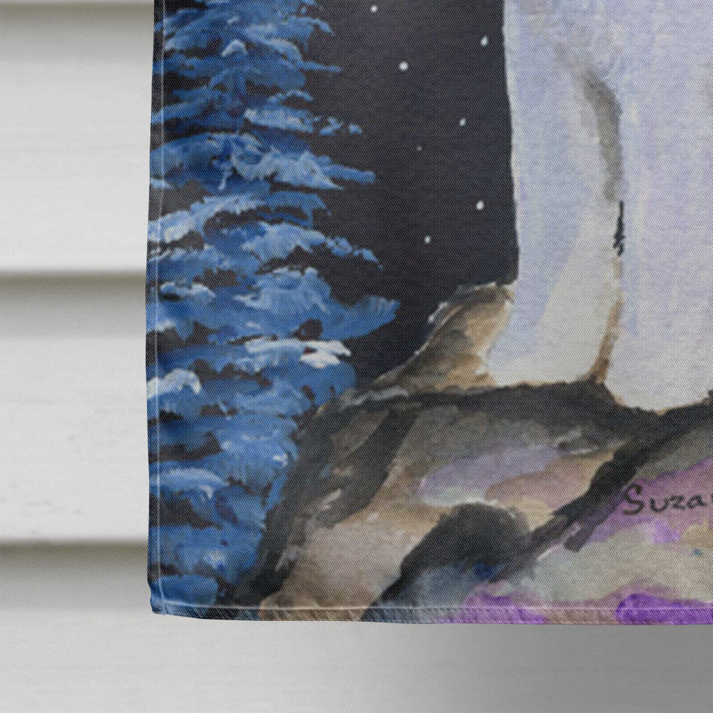 Starry Night Bedlington Terrier House Flag 28x40 Porch Sleeve Pole Decorative Outside Yard Banner Artwork Wall Hanging, Polyester