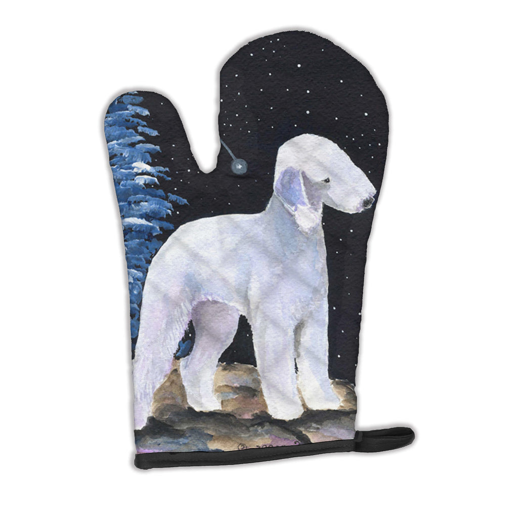 Starry Night Bedlington Terrier Oven Mitt Heat Resistant Thick Oven Mitt for Hot Pans and Oven, Kitchen Mitt Protect Hands, Cooking Baking Glove