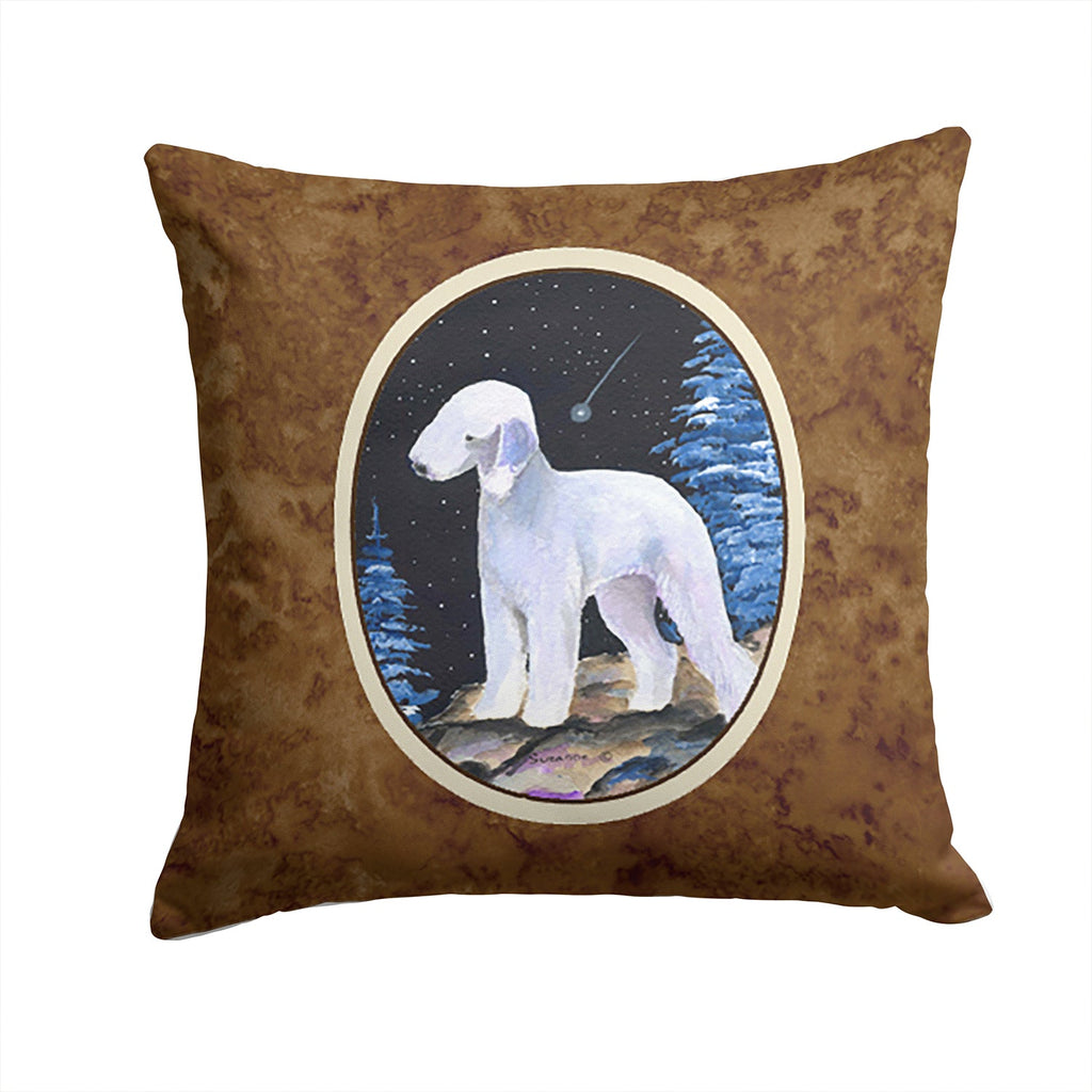 Starry Night Bedlington Terrier Decorative Throw Pillow 14x14 Indoor Outdoor Accent Cushion, Fabric Cover with Insert for Sofa, Bed, Porch & Living Room