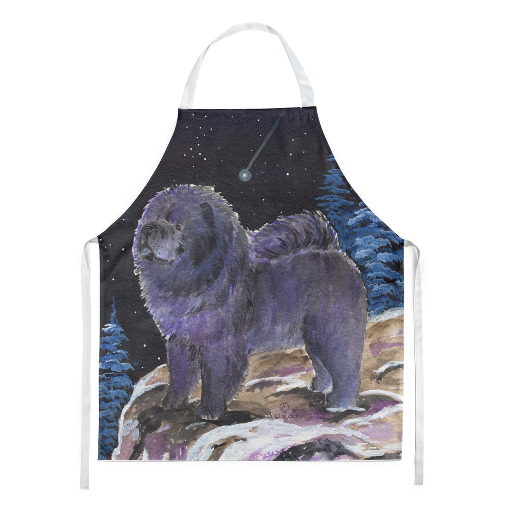 Starry Night Chow Chow Apron Cooking Kitchen Server Baking Crafts Gardening for Adult Women Men, Unisex, Large, Multicolor