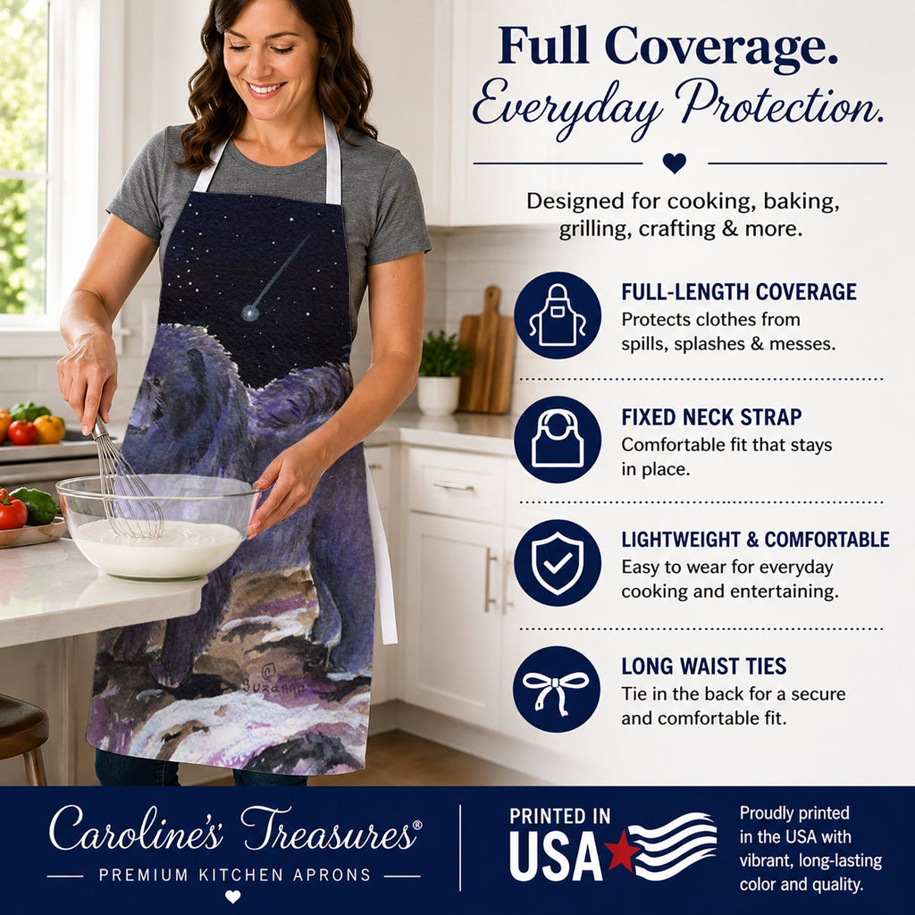 Starry Night Chow Chow Apron Cooking Kitchen Server Baking Crafts Gardening for Adult Women Men, Unisex, Large, Multicolor