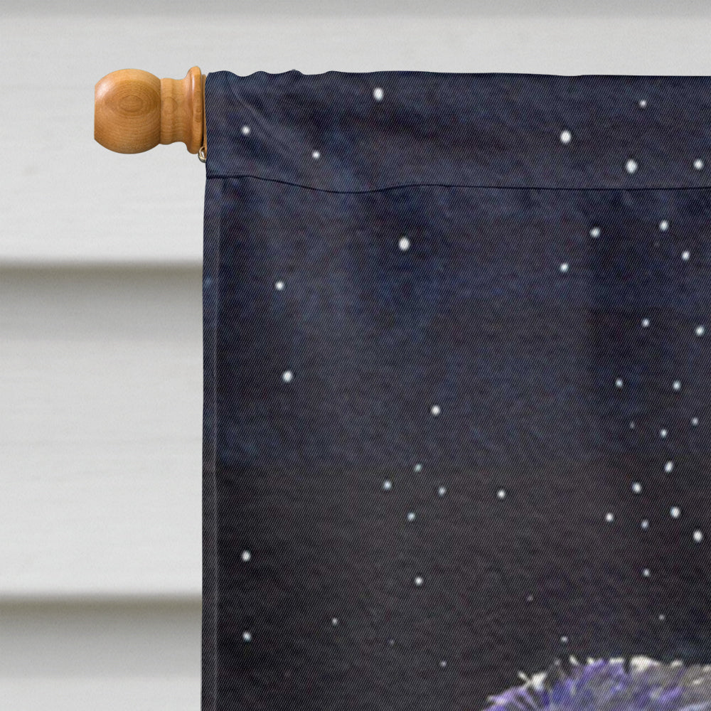 Starry Night Chow Chow House Flag 28x40 Porch Sleeve Pole Decorative Outside Yard Banner Artwork Wall Hanging, Polyester