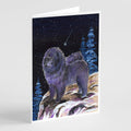 Starry Night Chow Chow Greeting Cards Pack of 8 Blank Cards with Envelopes Whimsical A7 Size 5x7