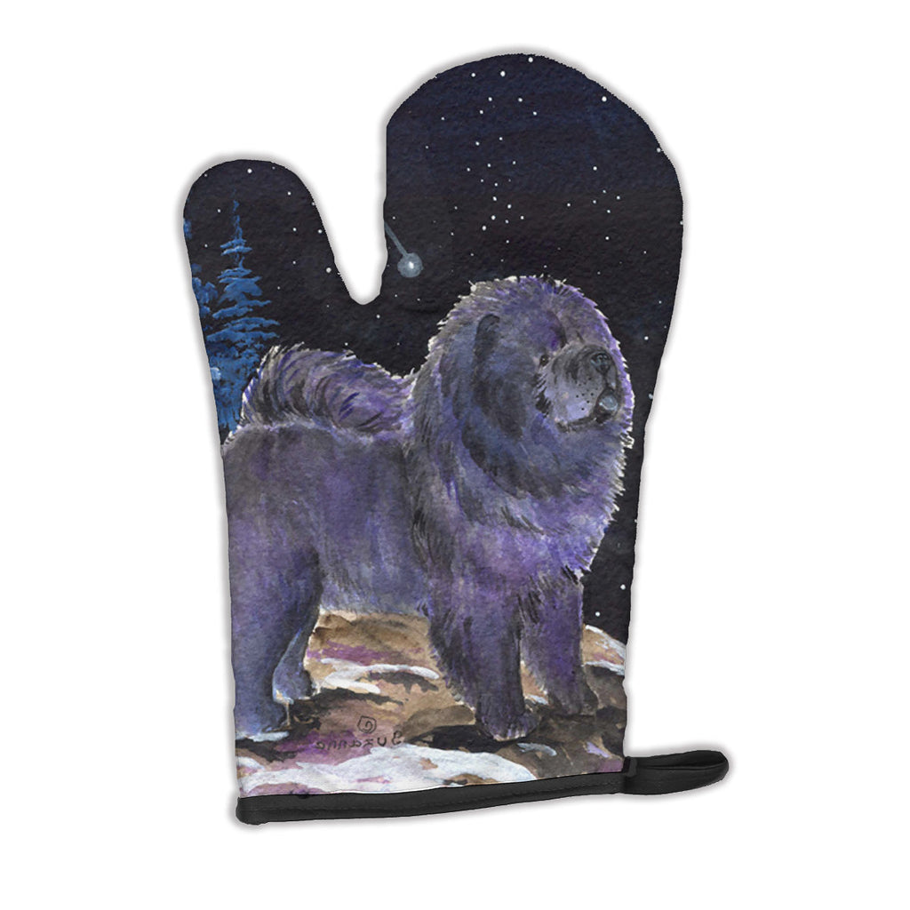 Starry Night Chow Chow Oven Mitt Heat Resistant Thick Oven Mitt for Hot Pans and Oven, Kitchen Mitt Protect Hands, Cooking Baking Glove
