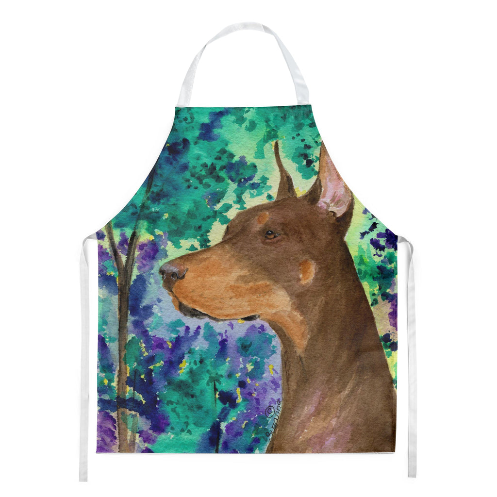 Doberman Apron Cooking Kitchen Server Baking Crafts Gardening for Adult Women Men, Unisex, Large, Multicolor