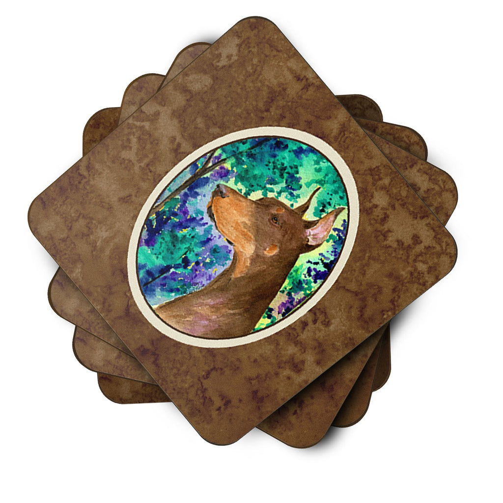 Doberman Foam Coasters Set of 4 Cup Coasters for Indoor Outdoor, Tabletop Protection, Anti Slip, Mouse pad Material