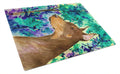 Doberman Cutting Board Tempered Glass Kitchen Cutting Surface, Heat Resistant Chopping, Non-Slip Feet, Food Prep & Serving