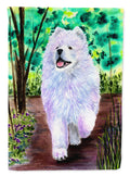 Samoyed House Flag 28x40 Porch Sleeve Pole Decorative Outside Yard Banner Artwork Wall Hanging, Polyester